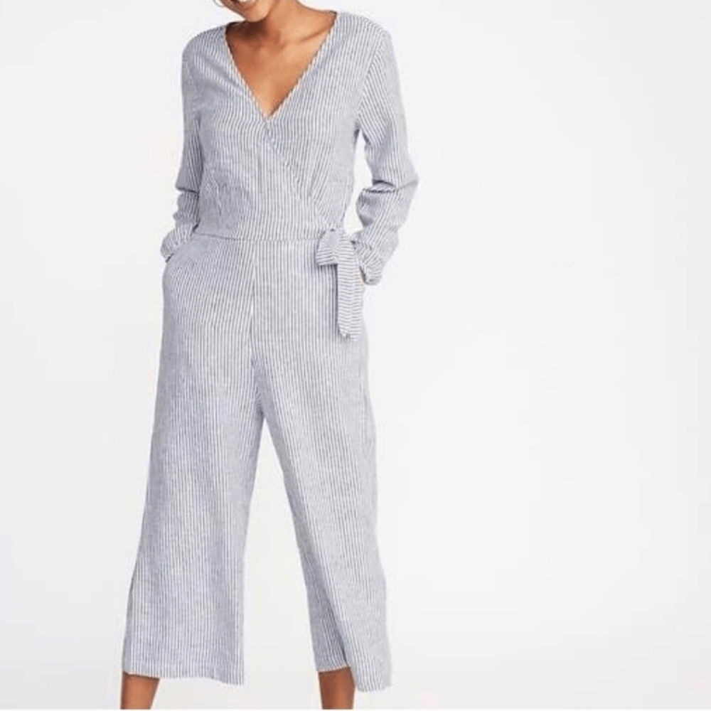 Linen Blend Jumpsuit Romper XS
